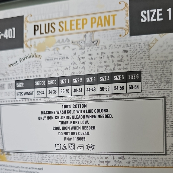 Warner Bros. Harry Potter Yellow Hufflepuff Drawstring Sleep Pants NWT Size 1X - Picture 5 of 7